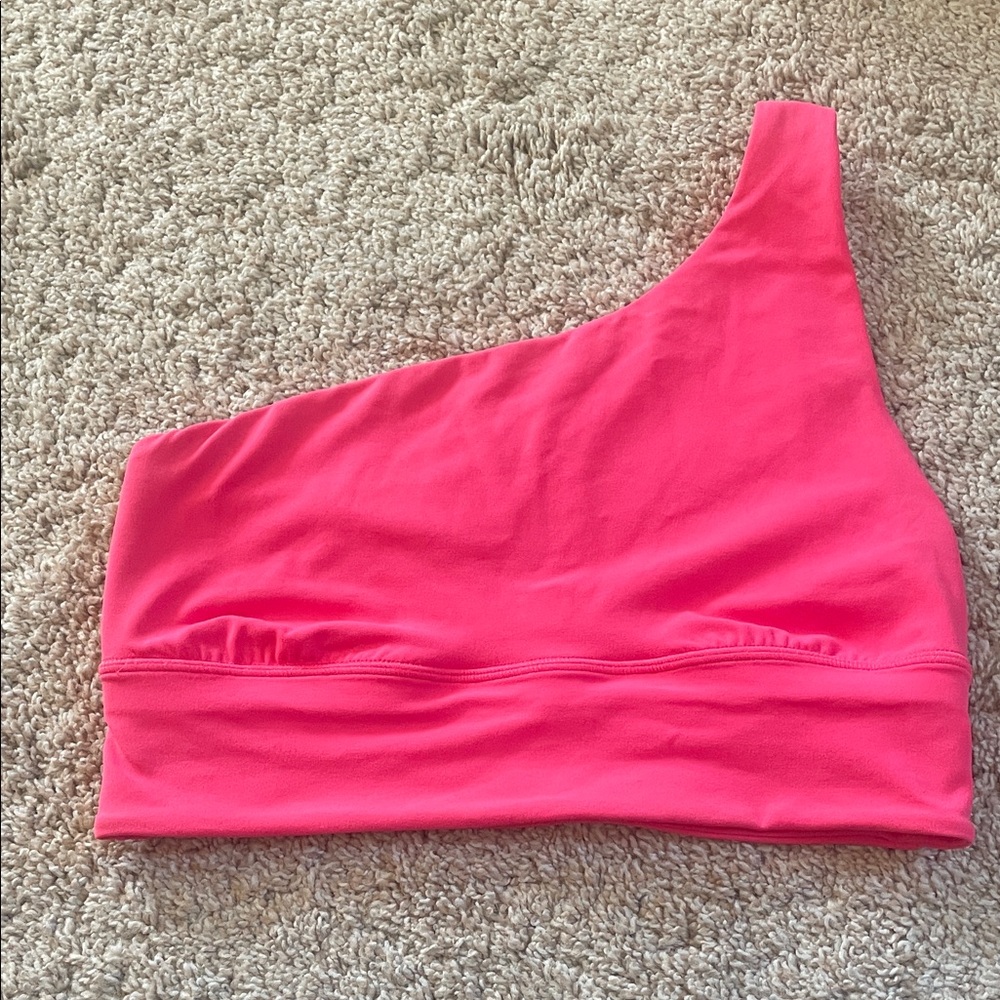 Lululemon align one shoulder asymmetrical bra 8 lipgloss